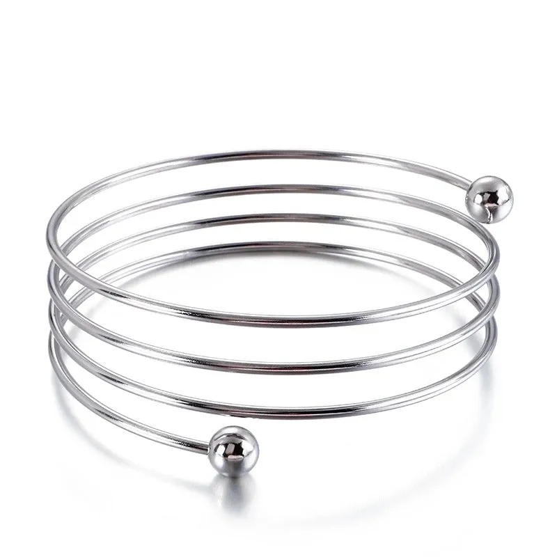 Simple Spring Multi-layer Stainless Steel Bracelets Wholesale