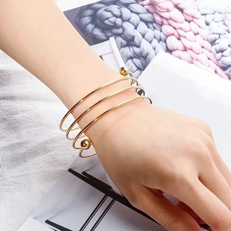 Simple Spring Multi-layer Stainless Steel Bracelets Wholesale