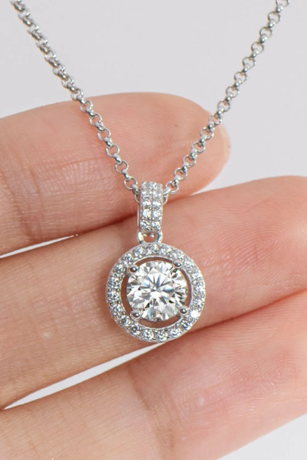 Sleek Zircon Pendant 925 Sterling Silver Necklace