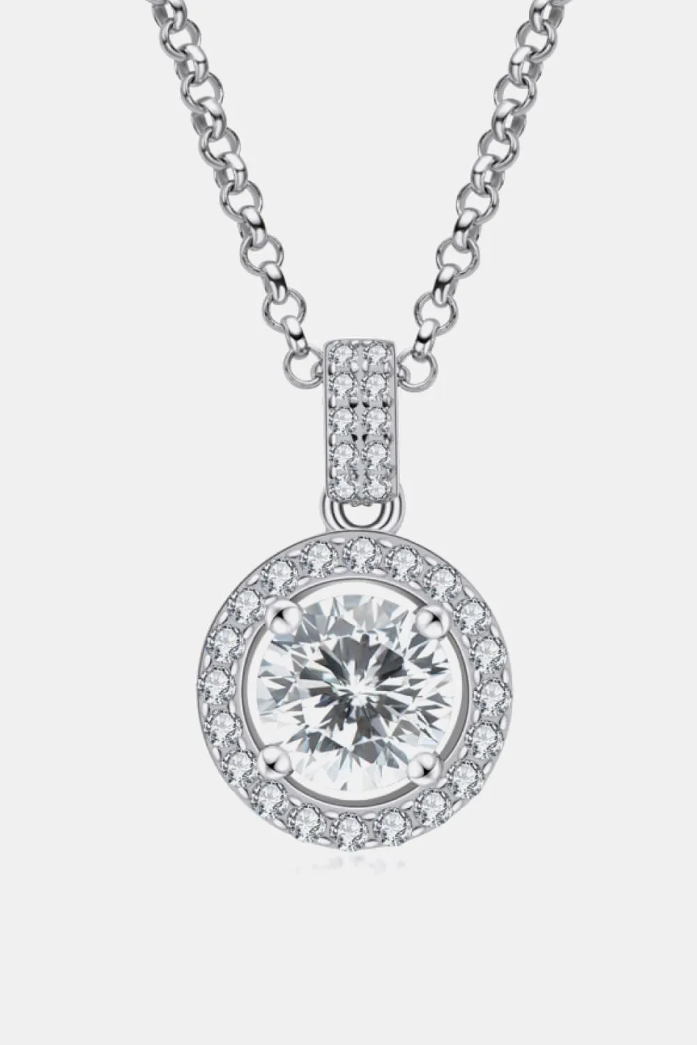 Sleek Zircon Pendant 925 Sterling Silver Necklace