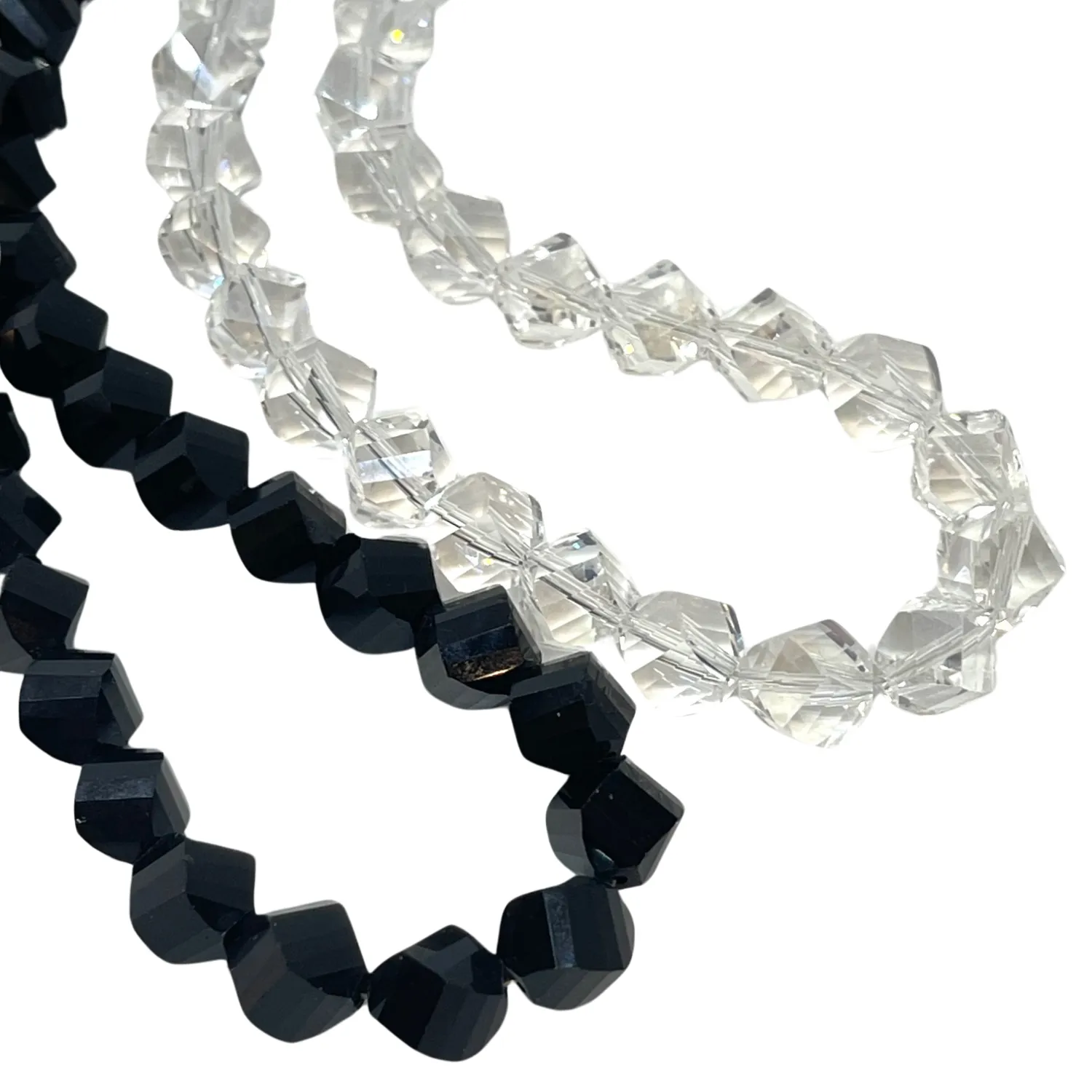 Slice Crystal Necklace - Black