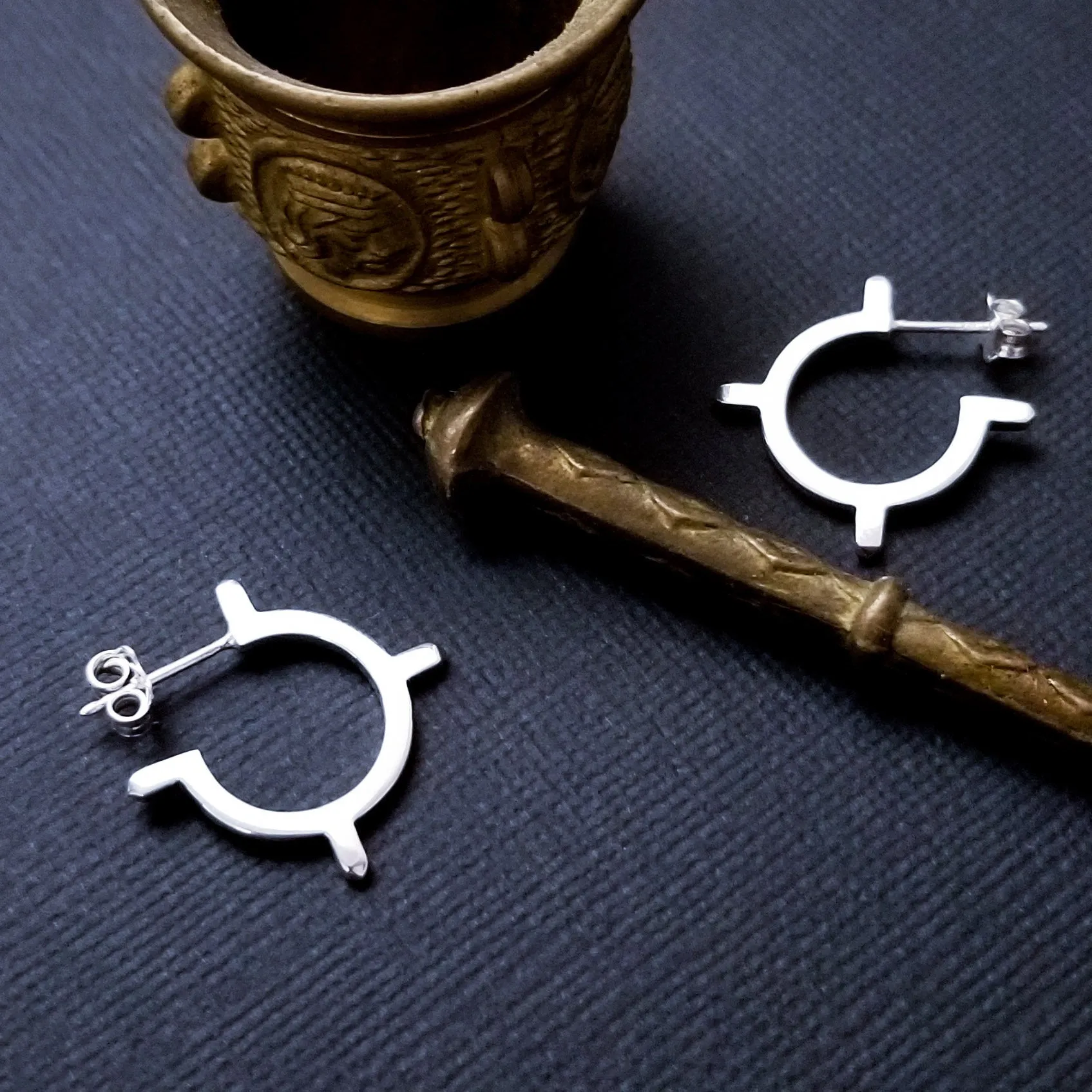 Small Celestial Hoop Earrings