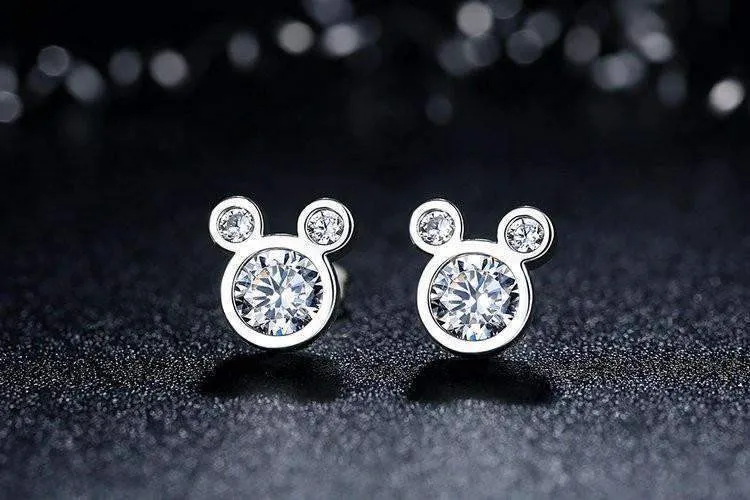 Sparkling Stud Earrings With Cubic Zirconia Crystal- Silver Jewellery - Best Gift for Her