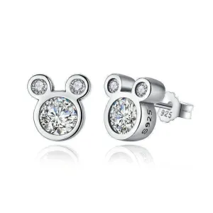 Sparkling Stud Earrings With Cubic Zirconia Crystal- Silver Jewellery - Best Gift for Her
