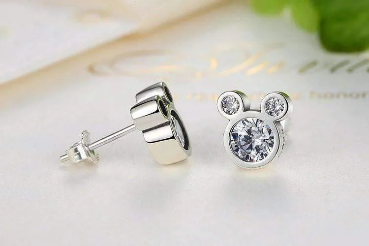 Sparkling Stud Earrings With Cubic Zirconia Crystal- Silver Jewellery - Best Gift for Her