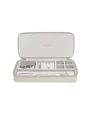 Stackers Sleek Necklace Zipped Travel Jewellery Box  Oatmeal