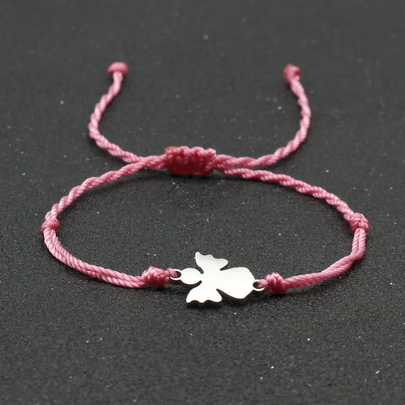 Stainless Steel Little Angel Bracelet Hand Woven Simple Adjustable