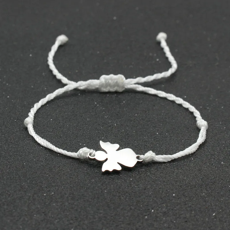 Stainless Steel Little Angel Bracelet Hand Woven Simple Adjustable