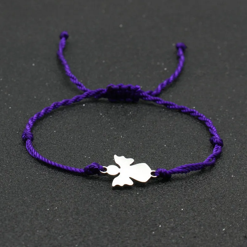 Stainless Steel Little Angel Bracelet Hand Woven Simple Adjustable