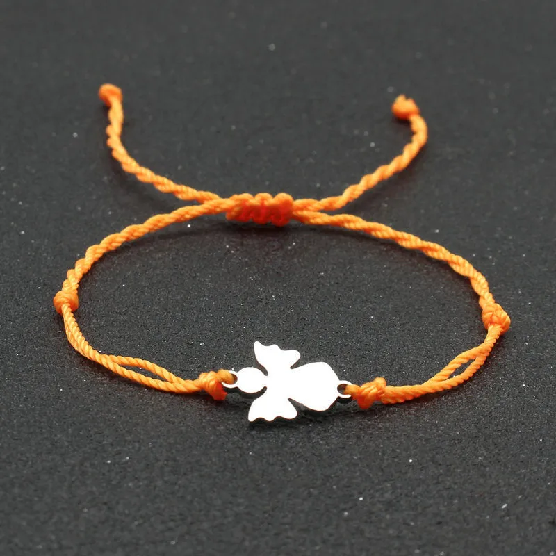 Stainless Steel Little Angel Bracelet Hand Woven Simple Adjustable