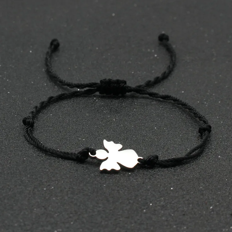 Stainless Steel Little Angel Bracelet Hand Woven Simple Adjustable