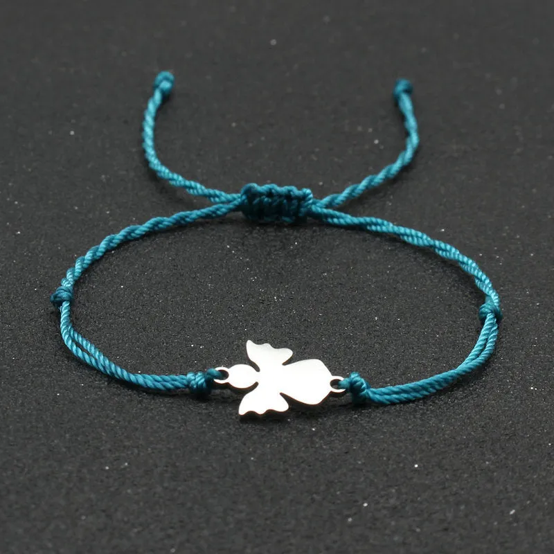 Stainless Steel Little Angel Bracelet Hand Woven Simple Adjustable