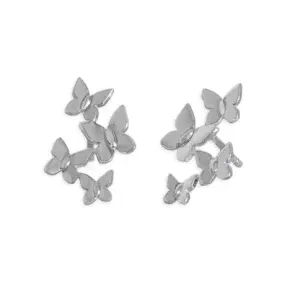Sterling Silver Butterfly Cluster Post Earrings