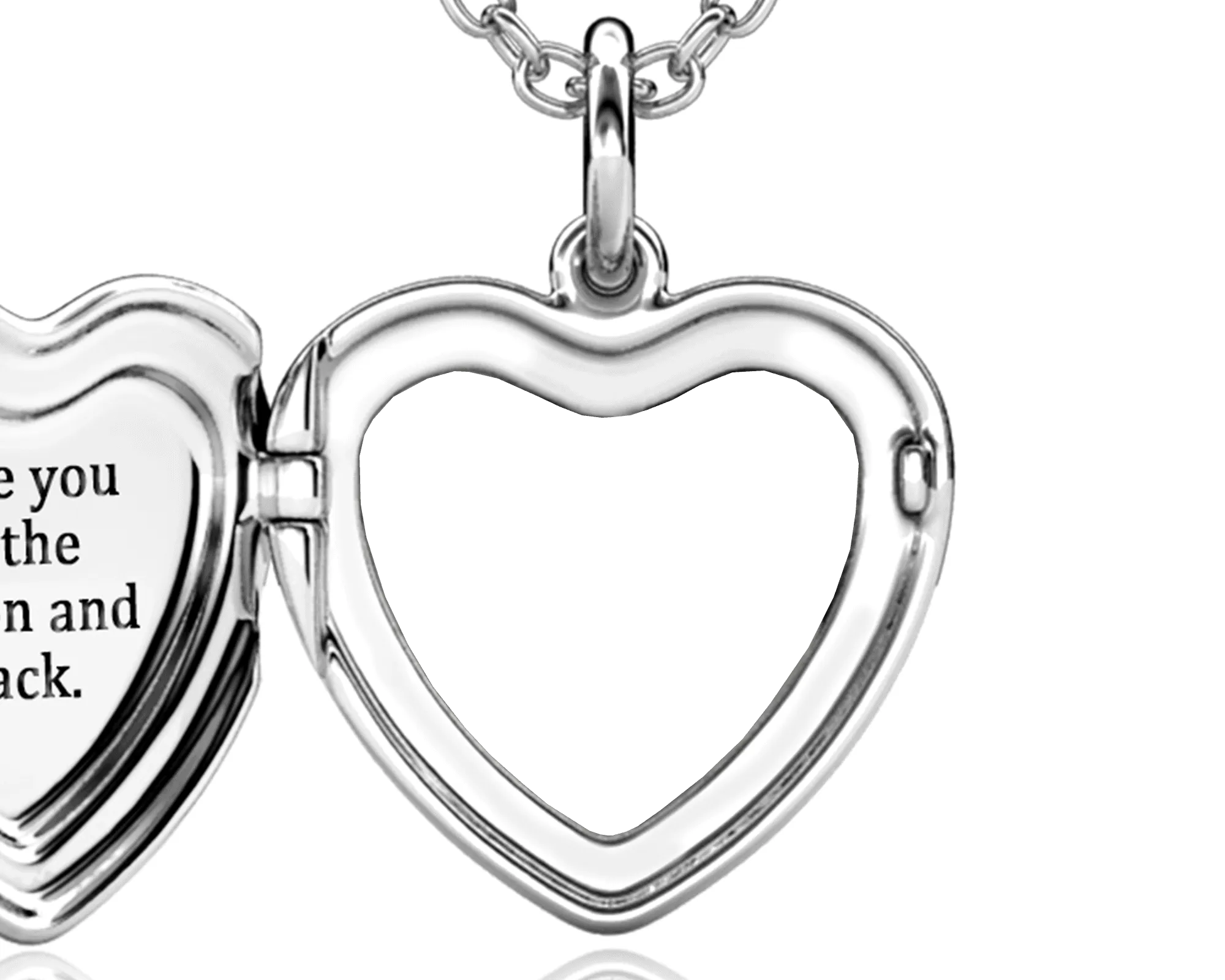 Sterling Silver Heart Locket Necklace with Picture Inside