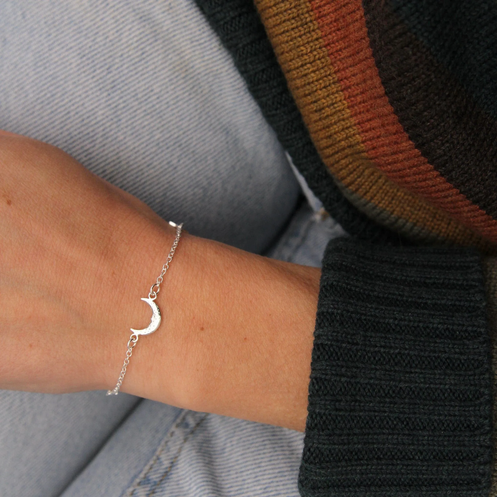 Sterling Silver Moon & Star Bracelet