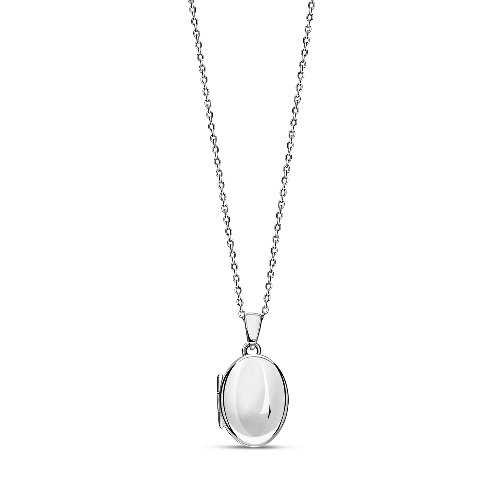Sterling Silver Small Plain Oval Locket