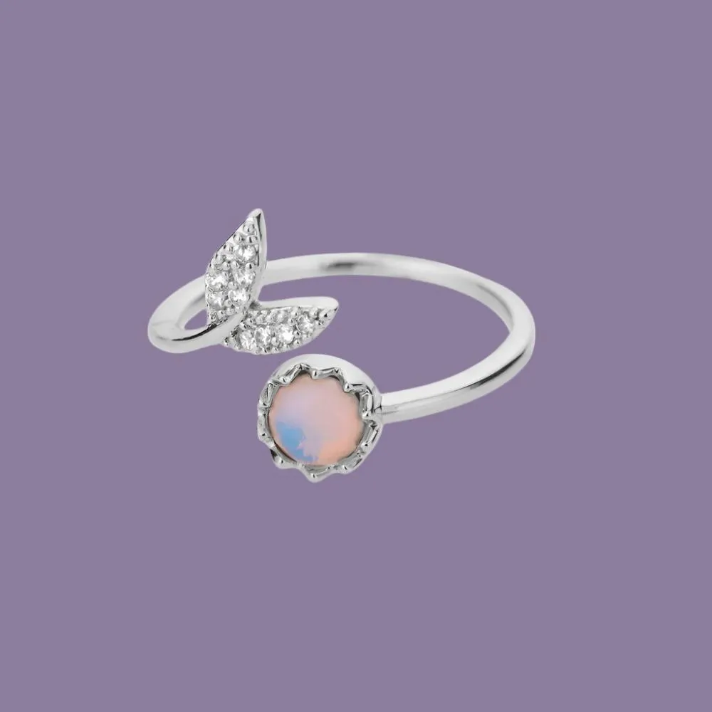 Stunning Vintage Opal Stainless Steel Ring - Fashionable Engagement & Bohemian Jewelry for Women
