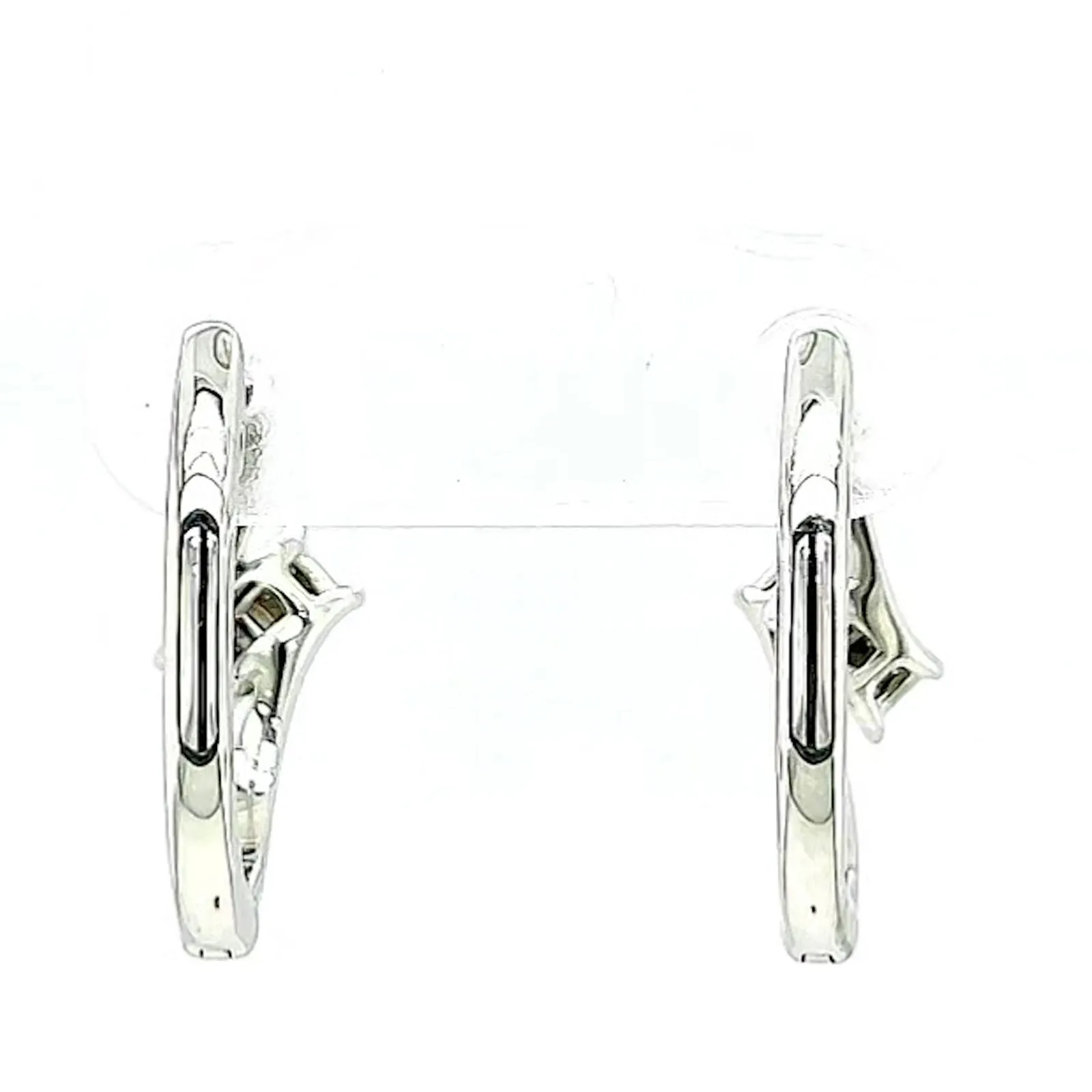 Tango Sterling Silver Round Brilliant Cut with 0.06 Carat tw of Diamonds Hoop Earrings