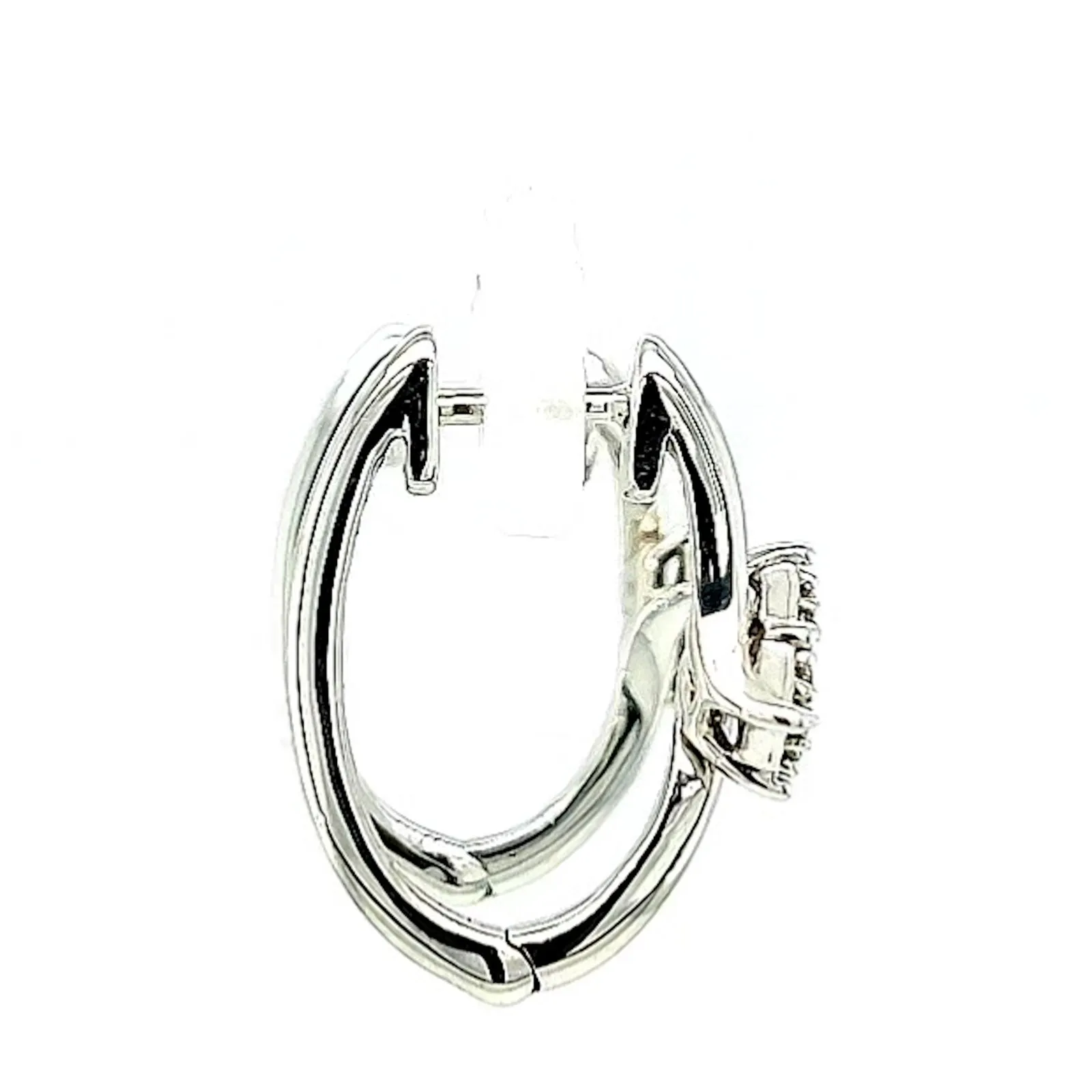 Tango Sterling Silver Round Brilliant Cut with 0.06 Carat tw of Diamonds Hoop Earrings