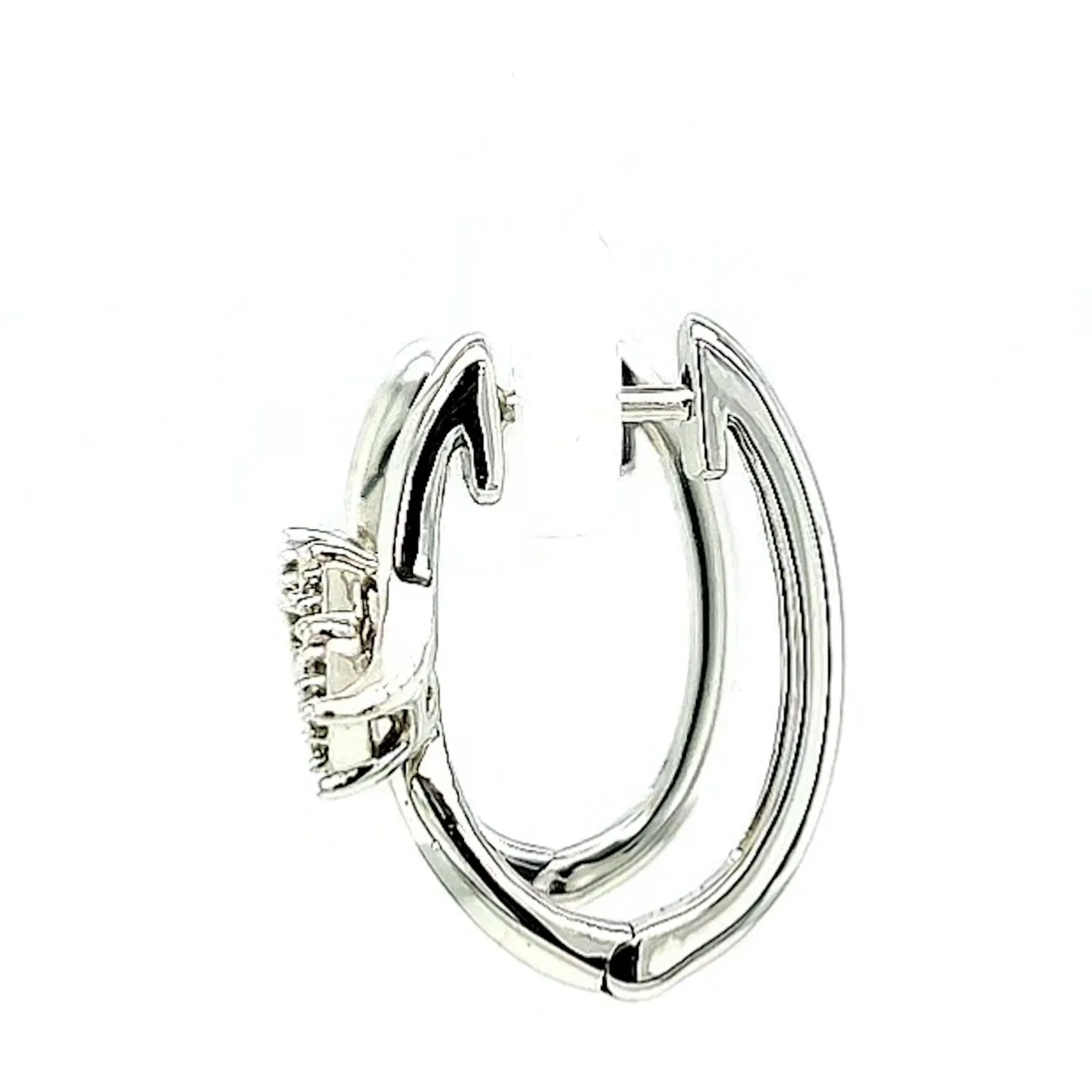 Tango Sterling Silver Round Brilliant Cut with 0.06 Carat tw of Diamonds Hoop Earrings