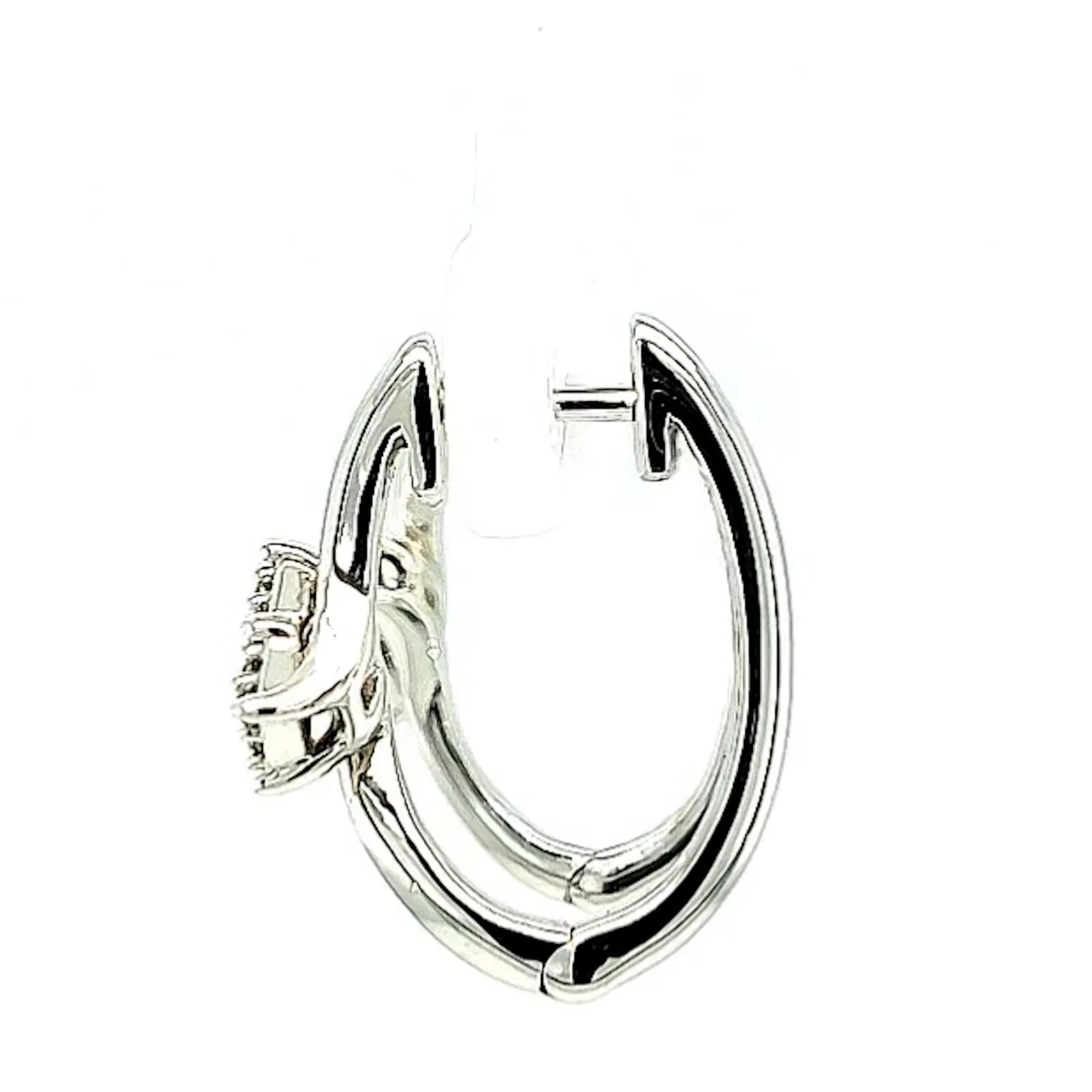 Tango Sterling Silver Round Brilliant Cut with 0.06 Carat tw of Diamonds Hoop Earrings