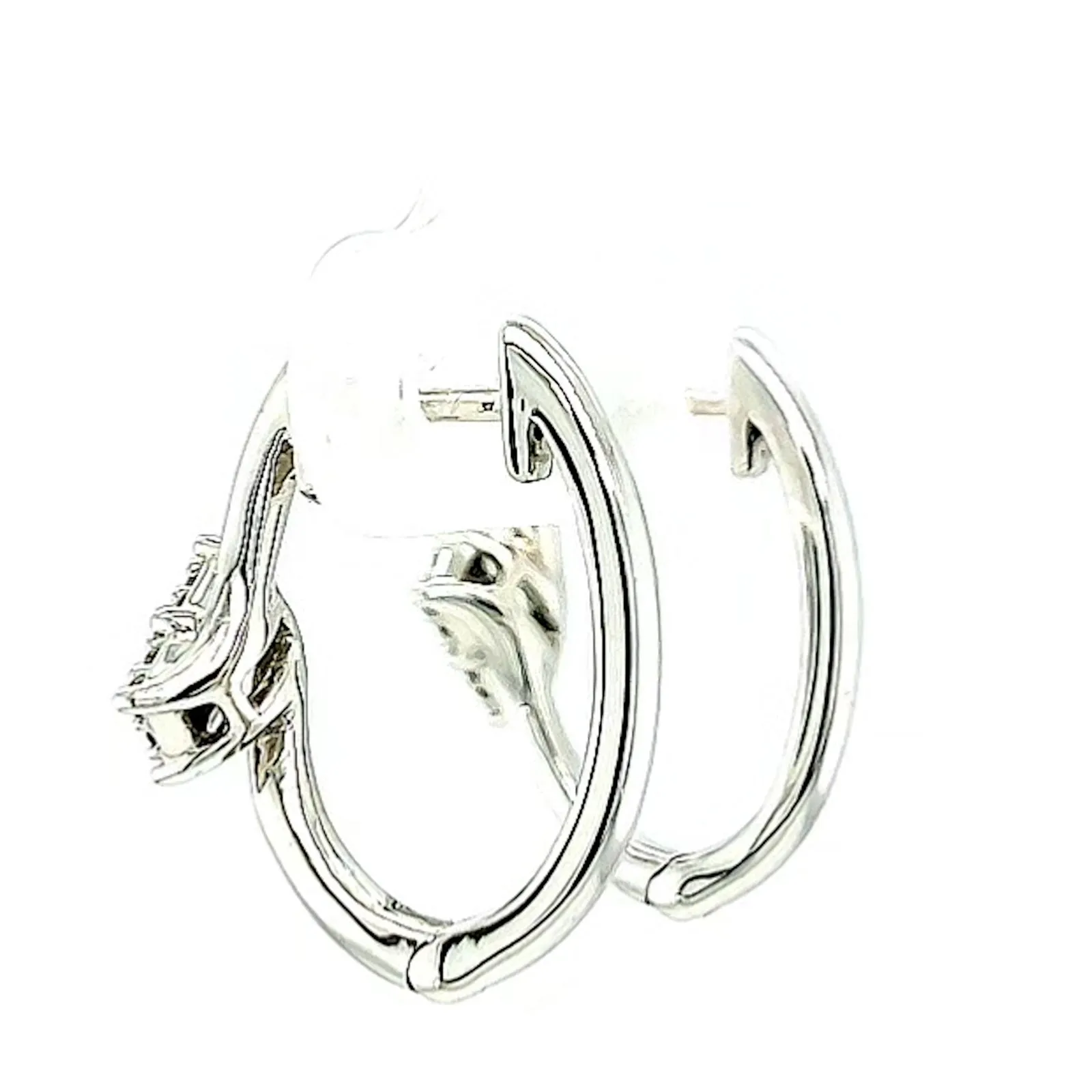 Tango Sterling Silver Round Brilliant Cut with 0.06 Carat tw of Diamonds Hoop Earrings