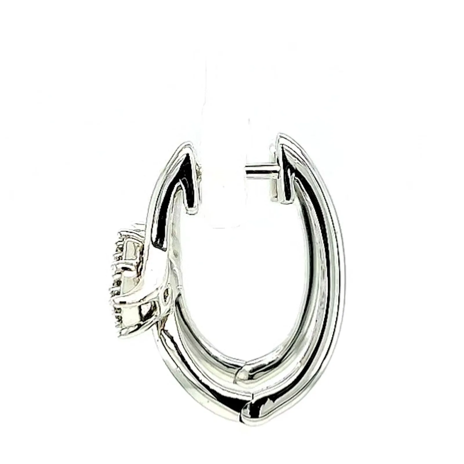 Tango Sterling Silver Round Brilliant Cut with 0.06 Carat tw of Diamonds Hoop Earrings