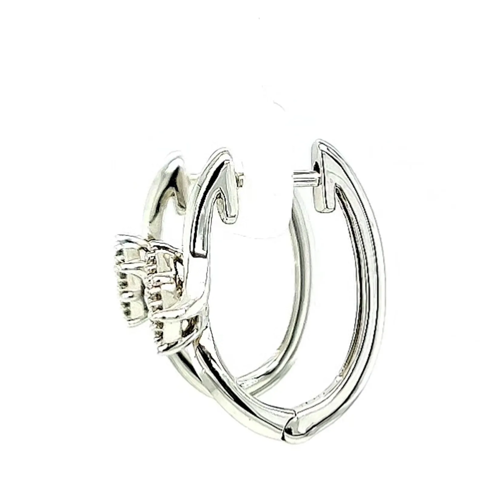 Tango Sterling Silver Round Brilliant Cut with 0.06 Carat tw of Diamonds Hoop Earrings