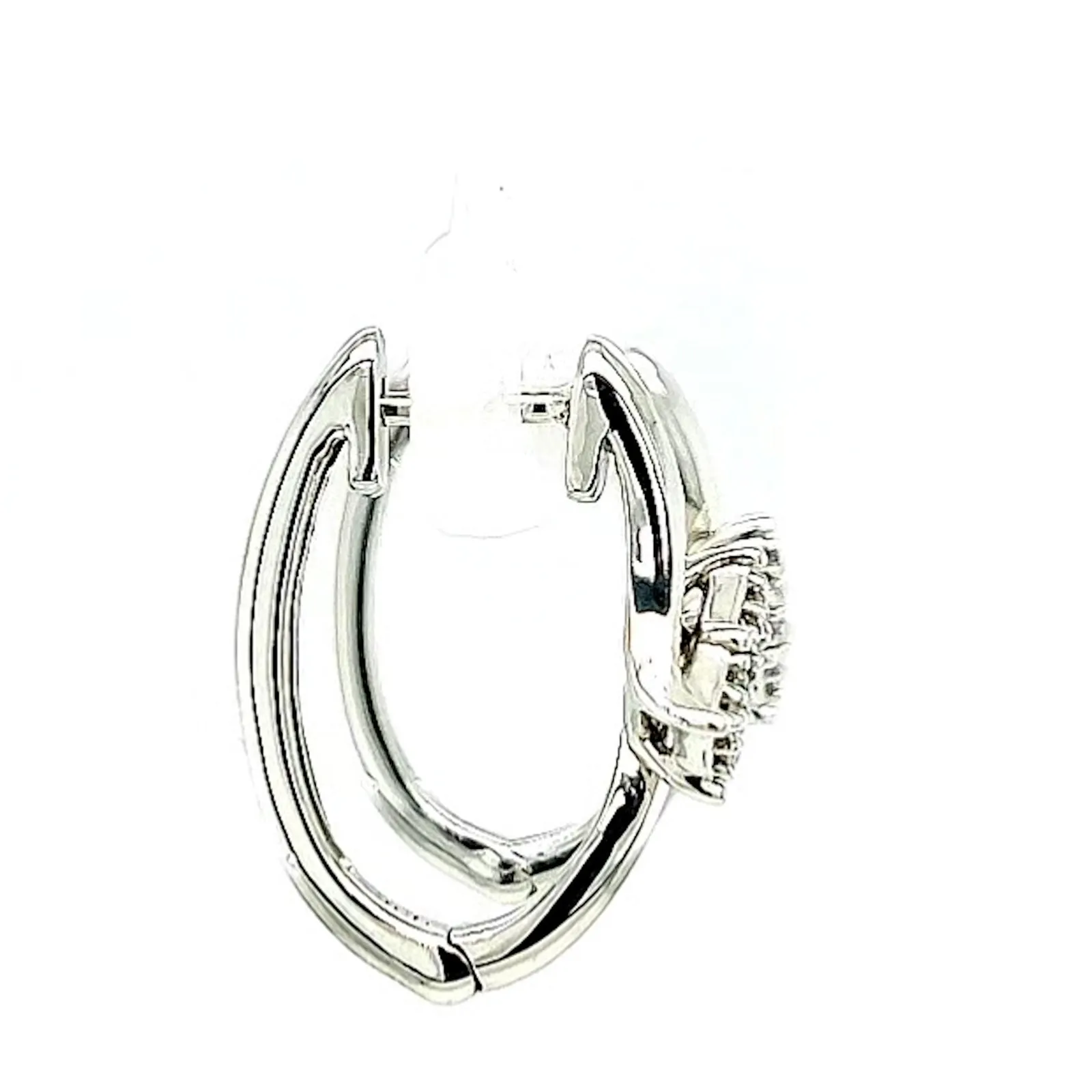 Tango Sterling Silver Round Brilliant Cut with 0.06 Carat tw of Diamonds Hoop Earrings