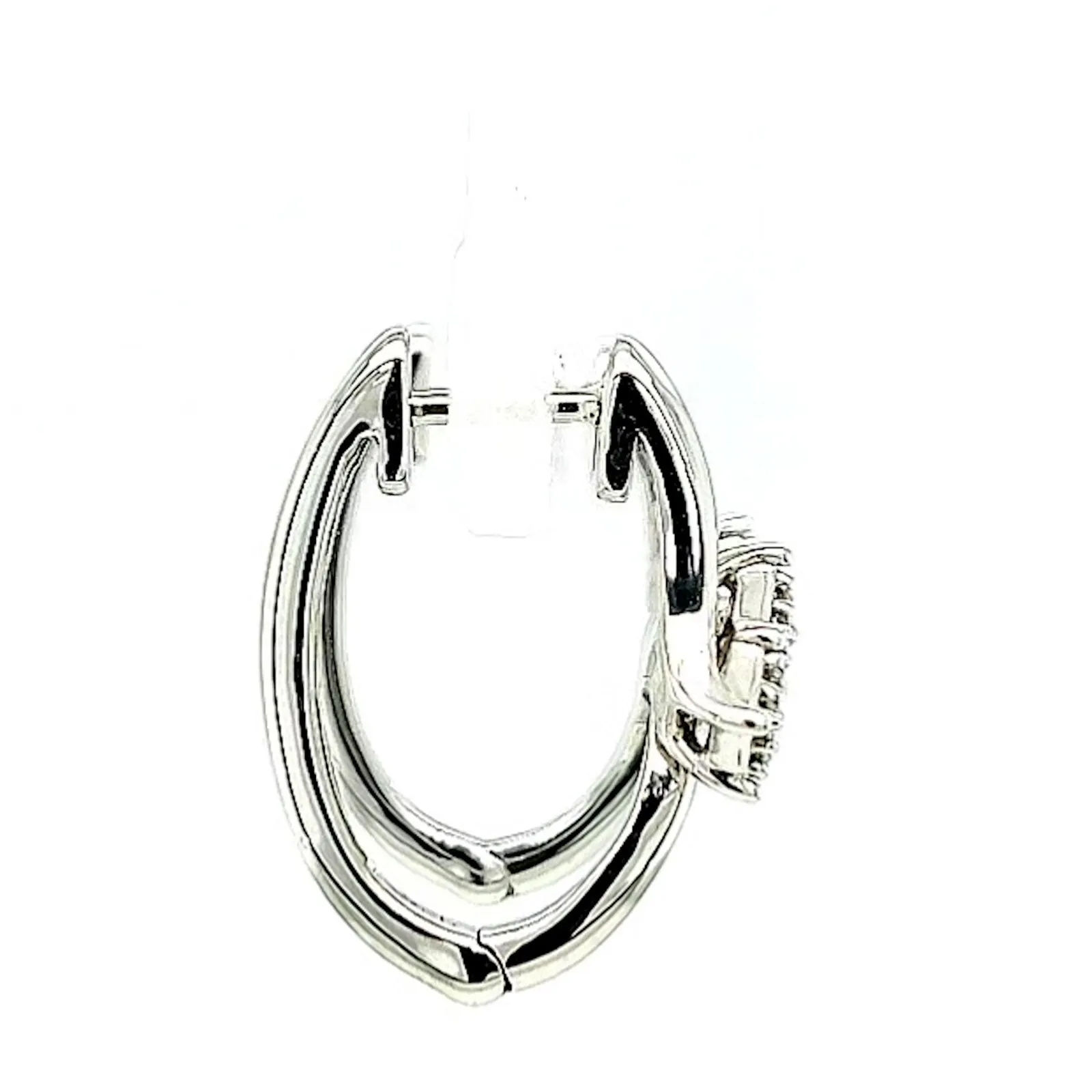 Tango Sterling Silver Round Brilliant Cut with 0.06 Carat tw of Diamonds Hoop Earrings