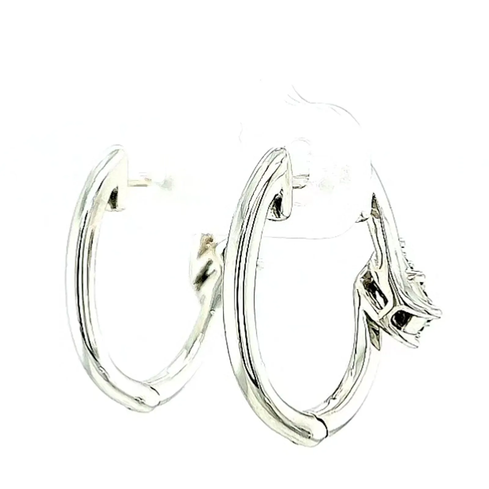 Tango Sterling Silver Round Brilliant Cut with 0.06 Carat tw of Diamonds Hoop Earrings