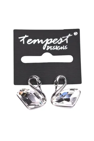 Tempest Designs Swan Shaped Crystal Earrings