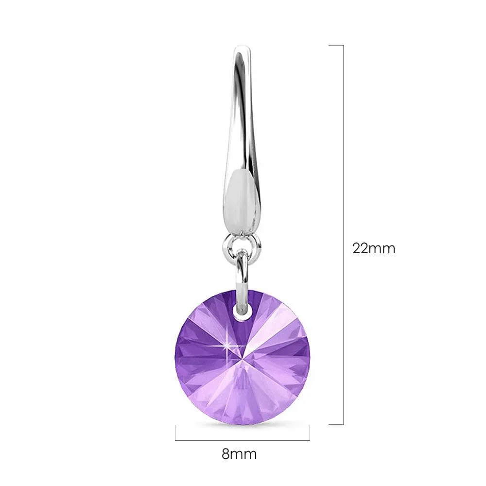 Timeless Crystal Drop Earrings Purple Embellished With SWAROVSKI® Crystals