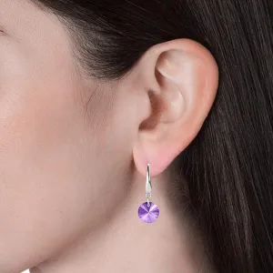 Timeless Crystal Drop Earrings Purple Embellished With SWAROVSKI® Crystals