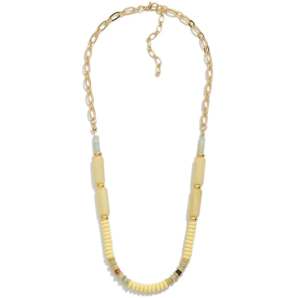 Tube And Disc Bead Necklace