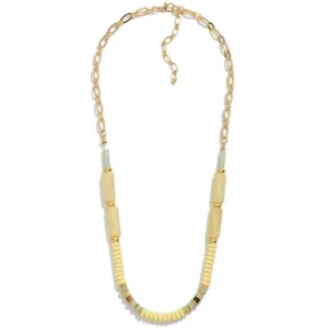 Tube And Disc Bead Necklace