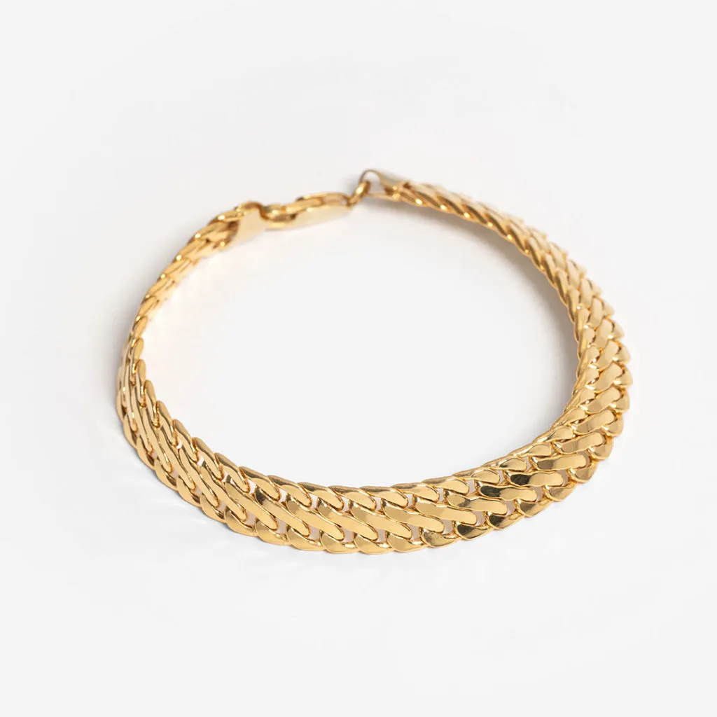 Twin Curb Bracelet | 9ct Gold