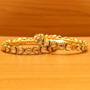 UNCUT KUNDAN POLKI MEENAKARI OPENABLE BANGLES
