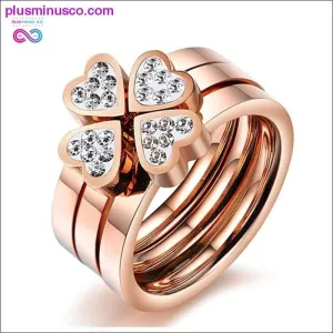 Unique 3-in-1 Heart Rings For Women Surgical Steel Nickle