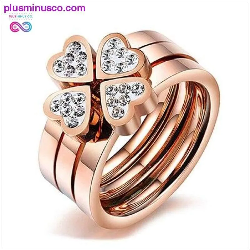 Unique 3-in-1 Heart Rings For Women Surgical Steel Nickle