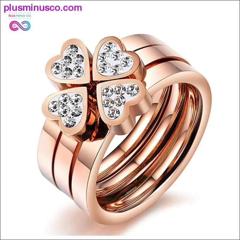 Unique 3-in-1 Heart Rings For Women Surgical Steel Nickle
