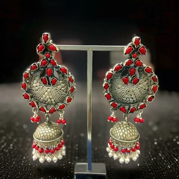 Versatile Long Silver Jhumka Long Earrings