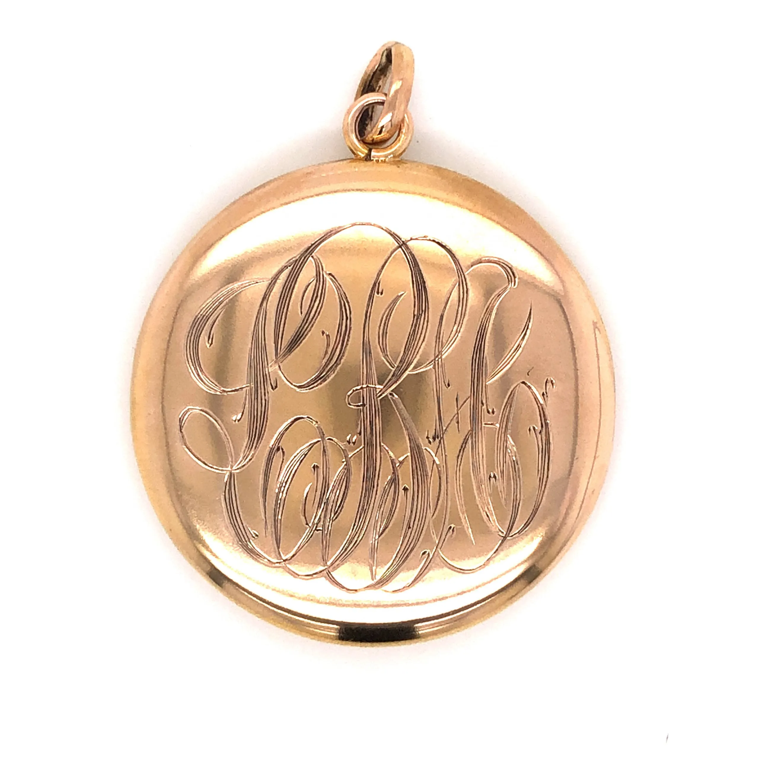 Victorian Engraved Locket in 10k Yellow Gold