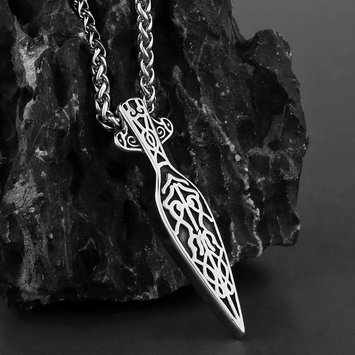 Viking Marauder Blade - Titanium Pendant Necklace by The Nevermore