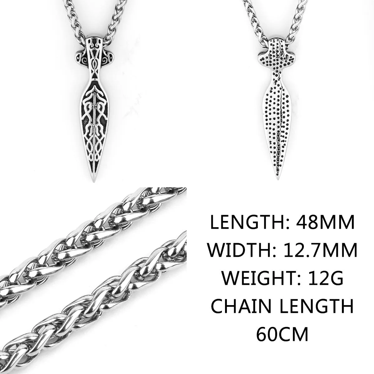 Viking Marauder Blade - Titanium Pendant Necklace by The Nevermore