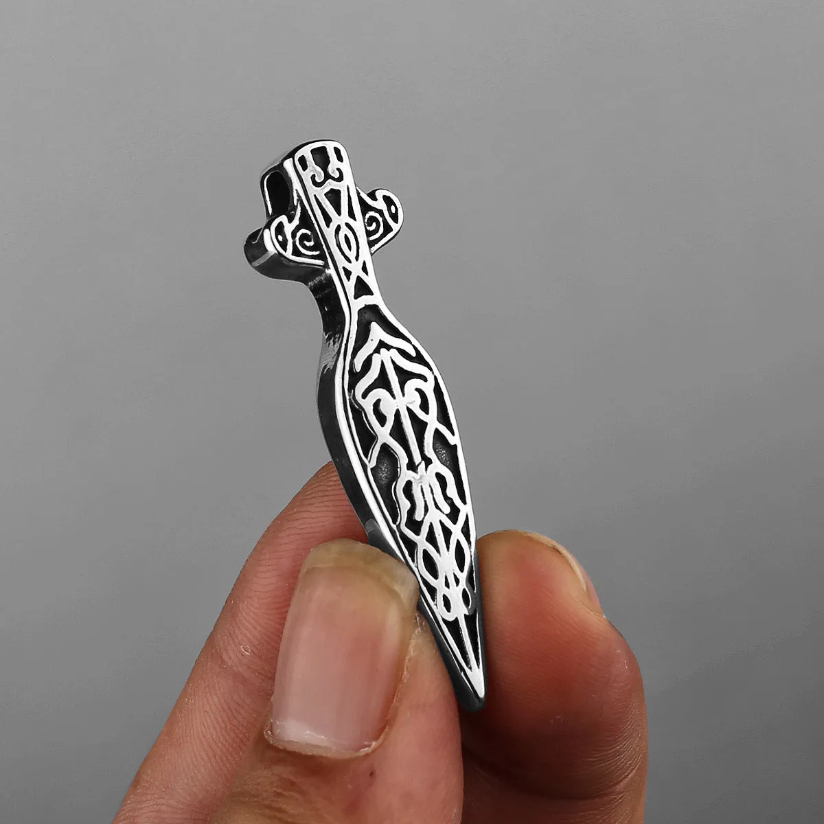 Viking Marauder Blade - Titanium Pendant Necklace by The Nevermore