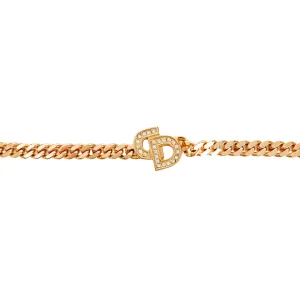 Vintage Dior Rhinestone Logo Plate 16.5cm Bracelet