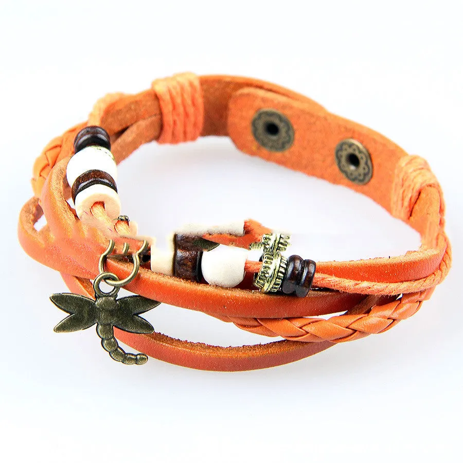 Wax Rope Leather Multi-layer Hand-woven Simple Casual Bracelet