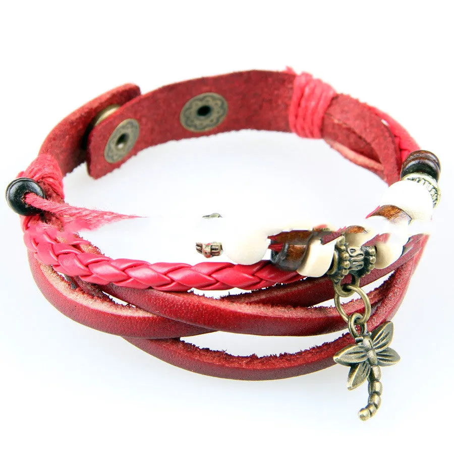 Wax Rope Leather Multi-layer Hand-woven Simple Casual Bracelet
