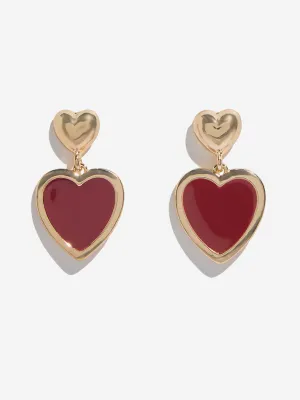 Westside Accessories Red Heart Dangler Earrings